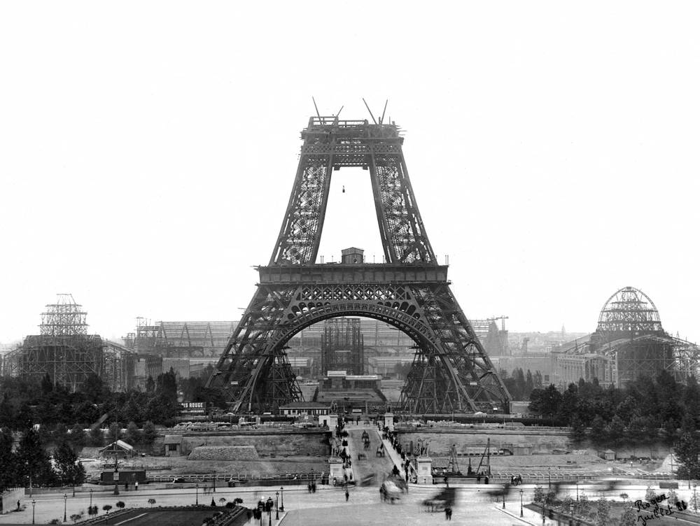 first steps on the eiffel tower's construction