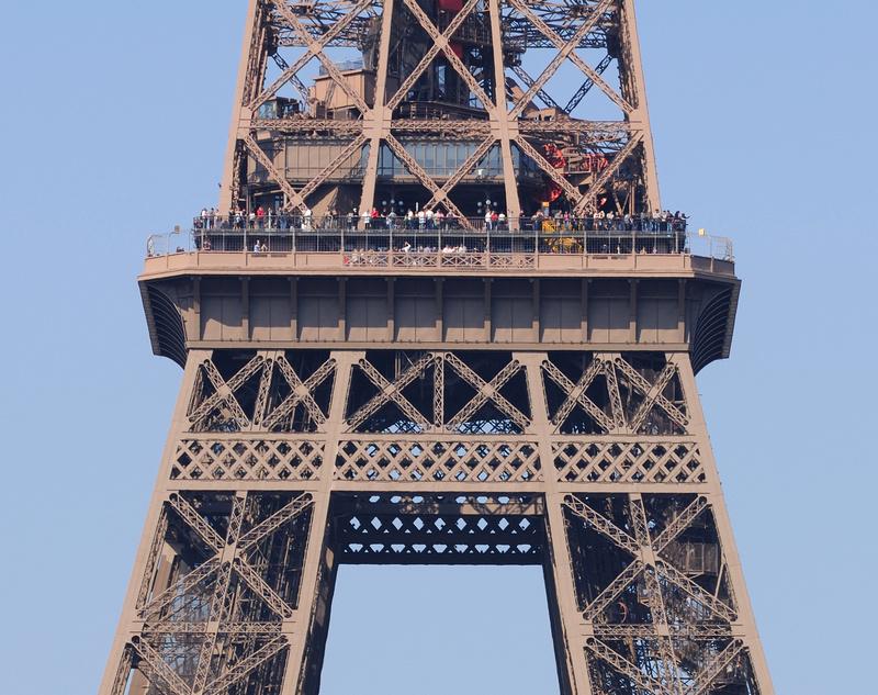 tourist on the eiffel tower second floor