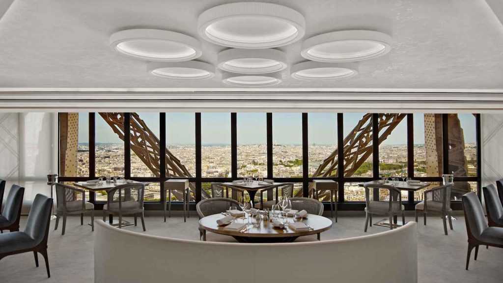 Elegant restaurant in the Eiffel Tower