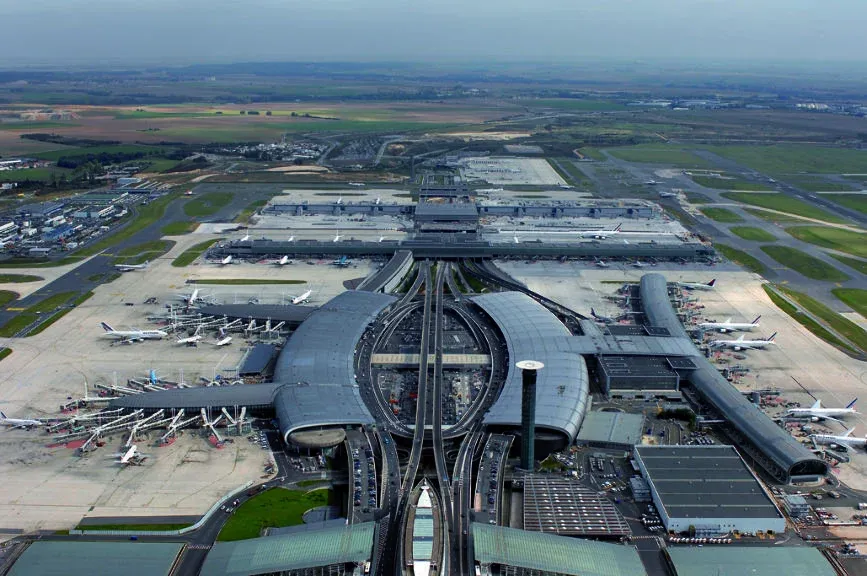 Aerial view of Paris airport